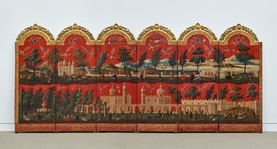 Biombo con Vedute di Città del Messico da Colonial Spanish