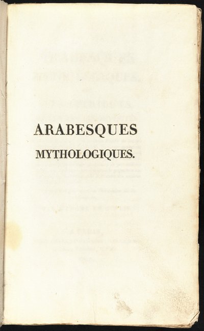 Arabeschi mitologici da Comtesse Stéphanie Félicité de Genlis