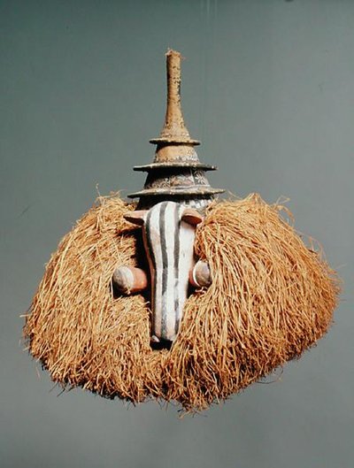 Maschera zoomorfa (legno e fibra) da Congolese