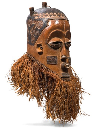 Maschera elmo Pende da Congolese Congolese