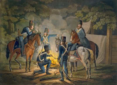 Ussari prussiani in una ronda notturna, c.1799-1802 da Conrad Gessner