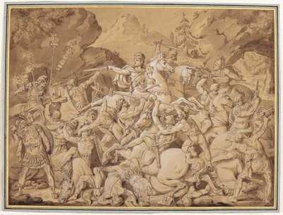 Scena di battaglia antica da Conrad Martin Metz