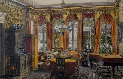 Salotto di Berlino, acquerello di Conrad von Muralt da Conrad von Muralt