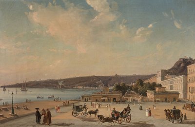 Veduta dei giardini di Villa Reale, Napoli da Consalvo Carelli