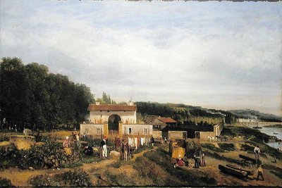 Ingresso al villaggio di Sevres, 1834 da Constant Emile Troyon