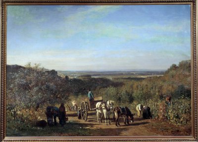 Raccolto sulle rive della Senna a Suresnes da Constant Emile Troyon