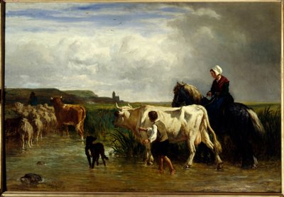 Il passaggio del guado da Constant Emile Troyon