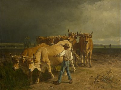 Buoi che arano, 1860 da Constant Emile Troyon