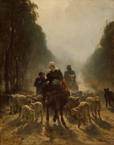 La strada per il mercato, 1858-59 da Constant Emile Troyon