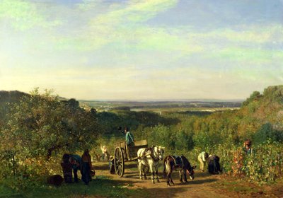 Vista dalle colline di Suresnes o, La vendemmia a Suresnes da Constant Emile Troyon