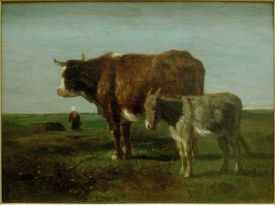 Mucca con asino da Constant Troyon