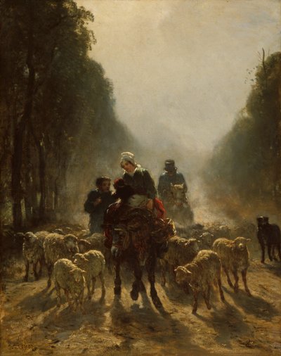 La strada per il mercato, 1858-1859 da Constant Troyon