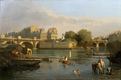 Pont Neuf e Ile de la Cite, Parigi ... da Constantin Emile Meunier