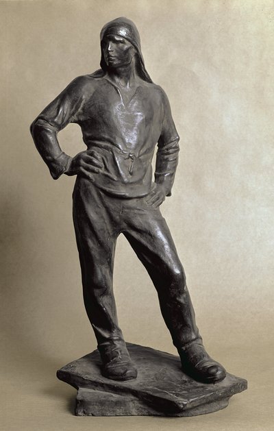 Il portuale del porto di Anversa (scultura in bronzo) da Constantin Emile Meunier