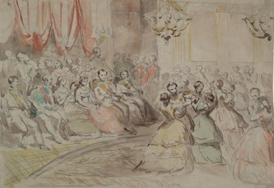 Un ballo di stato, presumibilmente con Napoleone III da Constantin Guys