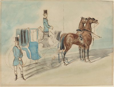 Carrozza con conducente e groom: Primavera da Constantin Guys