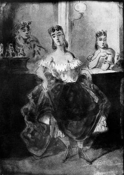 Femme Dansant Devant un Comptoir, XIX secolo, 1930 da Constantin Guys
