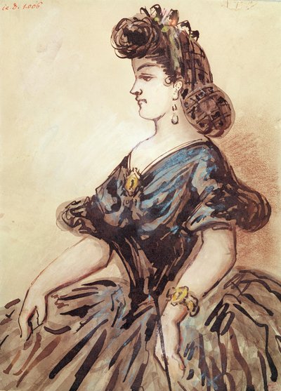Ritratto a mezzo busto di una donna da Constantin Guys