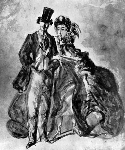 Uomo e donna, XIX secolo, 1930 da Constantin Guys