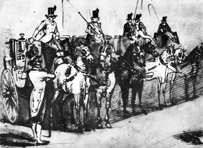 Carrozze in attesa, XIX secolo, 1930 da Constantin Guys