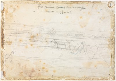 Scena di accampamento di guerra (verso), XIX secolo da Constantin Guys
