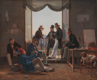 Un gruppo di artisti danesi a Roma da Constantin Hansen