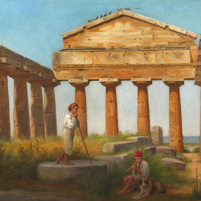 "Cerestemplet i Pæstum". Il tempio di Cerere a Paestum da Constantin Hansen