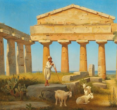 "Cerestemplet i Pæstum". Il tempio di Cerere a Paestum da Constantin Hansen