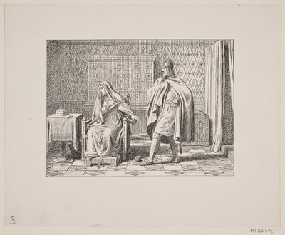 Illustrazione per Svend Grundtvig, "Marsk Stig: Ballata popolare danese del XIII secolo", 1861 da Constantin Hansen