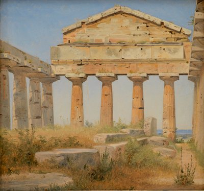 Il Tempio di Atena a Paestum, 1838 da Constantin Hansen