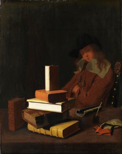 Lo studente addormentato da Constantin Verhout or Voorhout