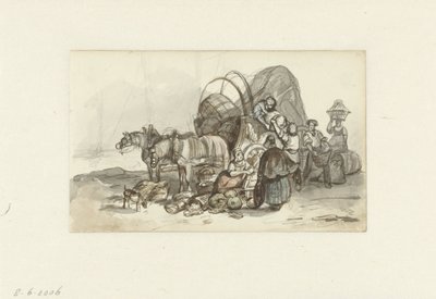 Scarico di un carro da Constantinus Cornelis Huysmans