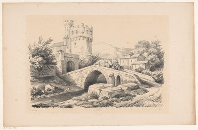 Paesaggio con fortezza e ponte Het Landschap (titolo della serie) da Constantinus Cornelis Huysmans