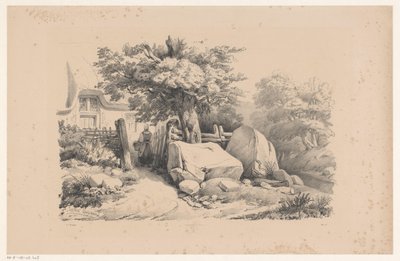 Paesaggio con cancello d