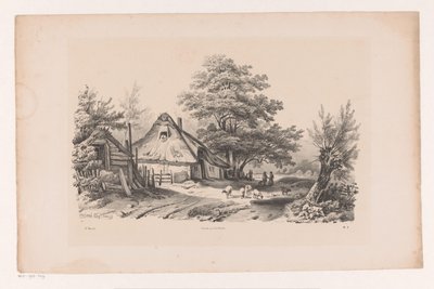 Strada di campagna con fattoria da Constantinus Cornelis Huysmans
