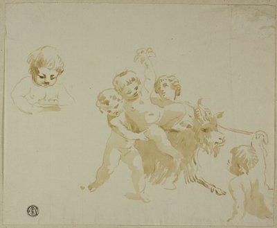 Putti che giocano con la capra da Conte Antonio Maria Zanetti the Elder