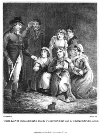 Il re che libera i prigionieri nella prigione di Dorchester, 1820 da Cooper