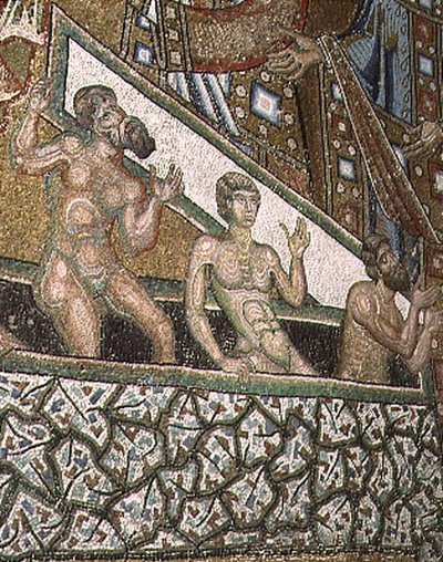 Il Giudizio Universale, dettaglio dei dannati che entrano all