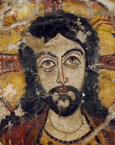 Testa di Cristo sostenuta da due angeli, VI-VII secolo (dettaglio) da Coptic Coptic