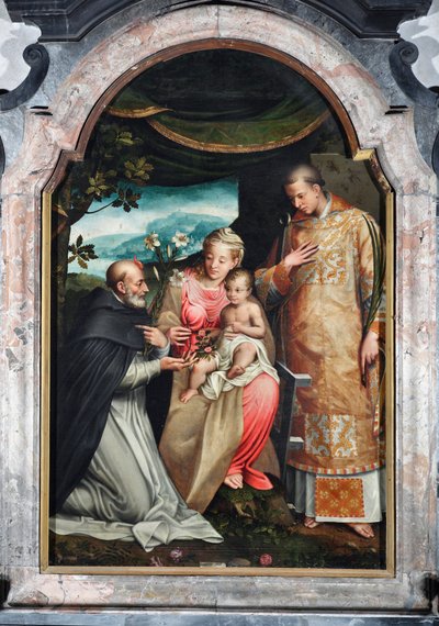 Vergine con Bambino tra San Vincenzo Ferrer e San Vincenzo di Saragozza da Coriolano Malagavazzo