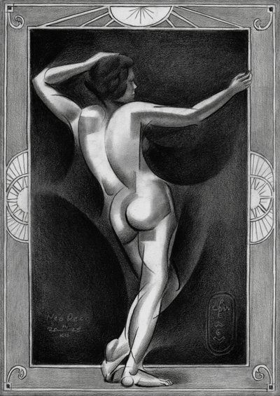Figura nuda in stile Art Déco da Corné Akkers
