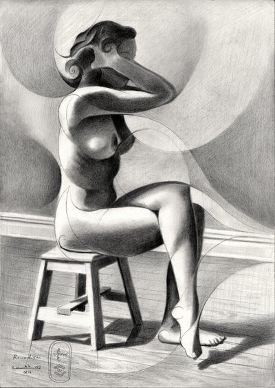 Elegante schizzo di una figura da Corné Akkers