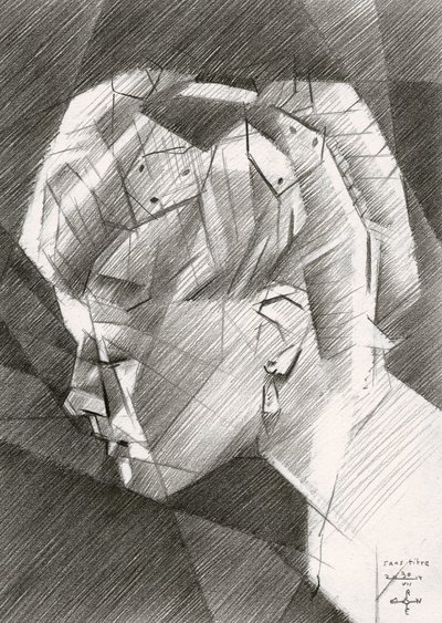 Ritratto con profilo geometrico da Corné Akkers