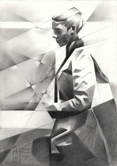 Ritratto geometrico moderno da Corné Akkers