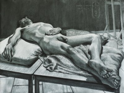 Nudo maschile sdraiato da Corné Akkers