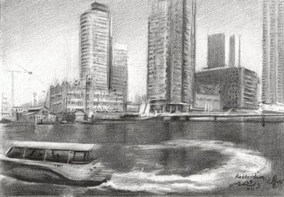 Schizzo della città di Rotterdam da Corné Akkers