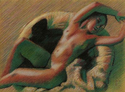 Nudo disteso in atteggiamento sereno da Corné Akkers