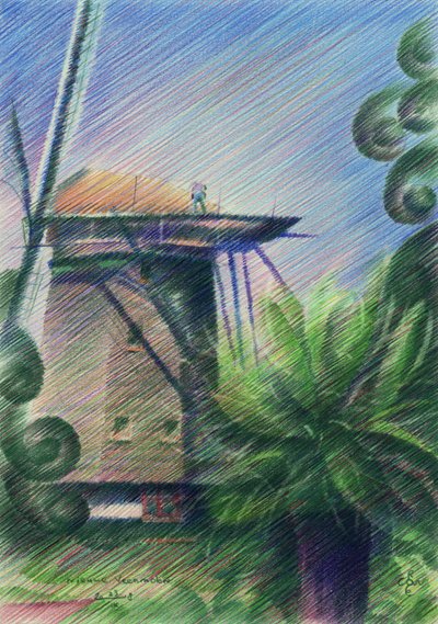 Disegno del mulino a vento Vista da Corné Akkers