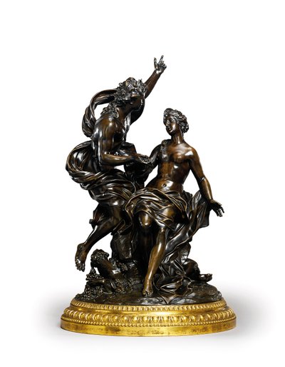 Un gruppo in bronzo di Luigi XIV che rappresenta Bacco e Arianna, c. 1704 da Corneille van Cleve