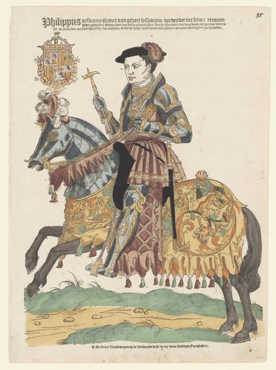 Ritratto di Filippo II a cavallo da Cornelis Anthonisz. (manner of)